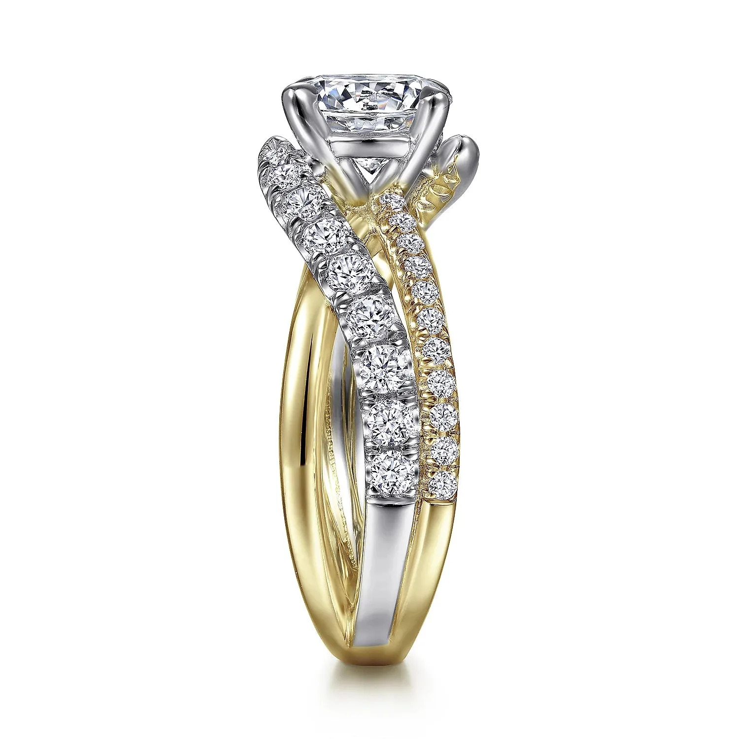 Stunning Twisted Wide Diamond Engagement Ring Mounting