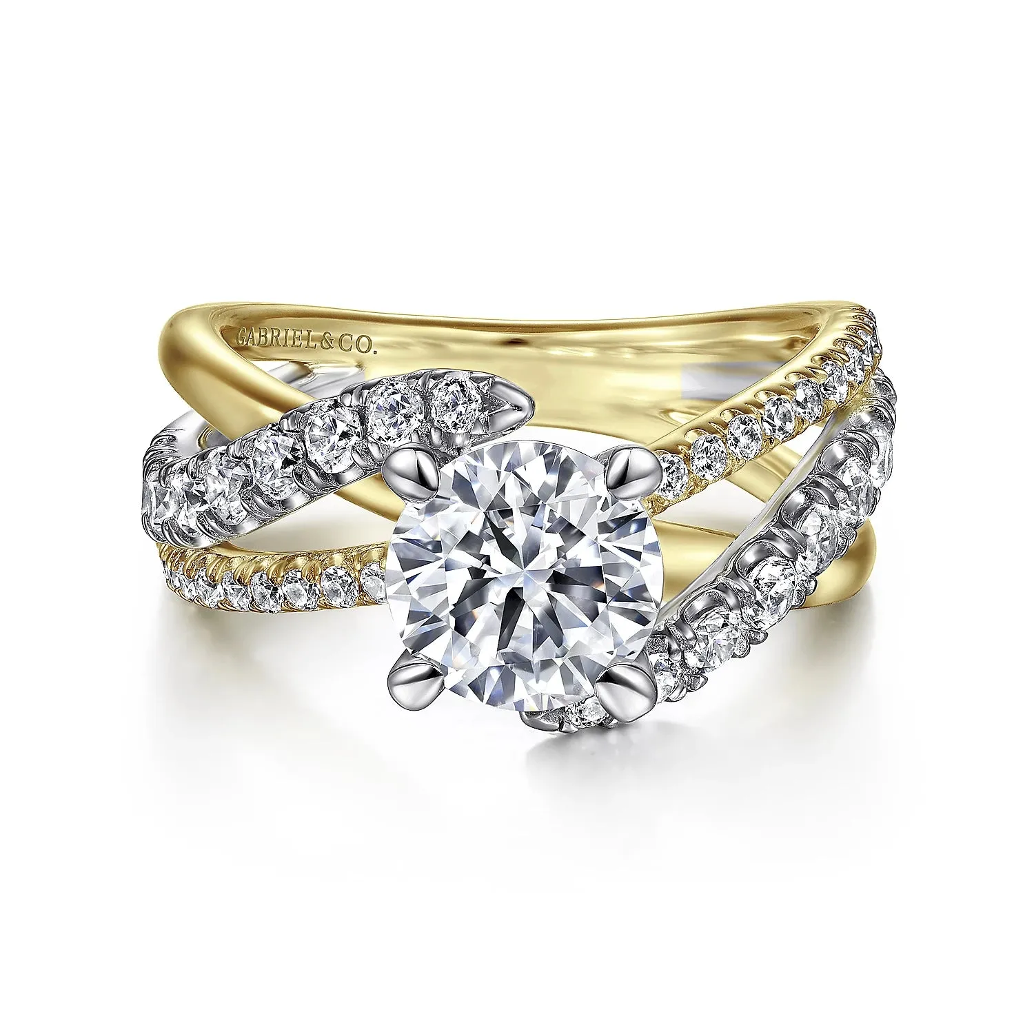 Stunning Twisted Wide Diamond Engagement Ring Mounting