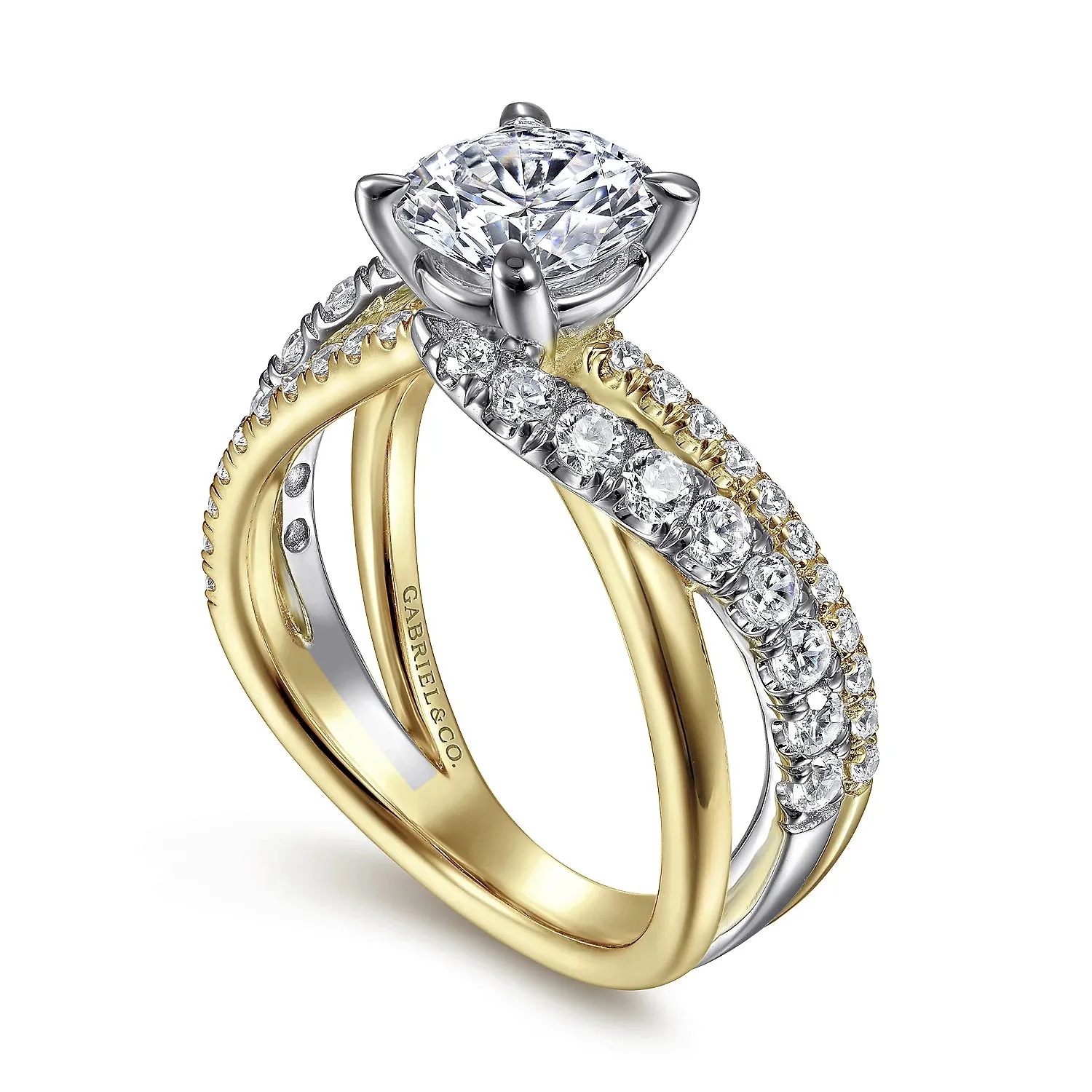Stunning Twisted Wide Diamond Engagement Ring Mounting