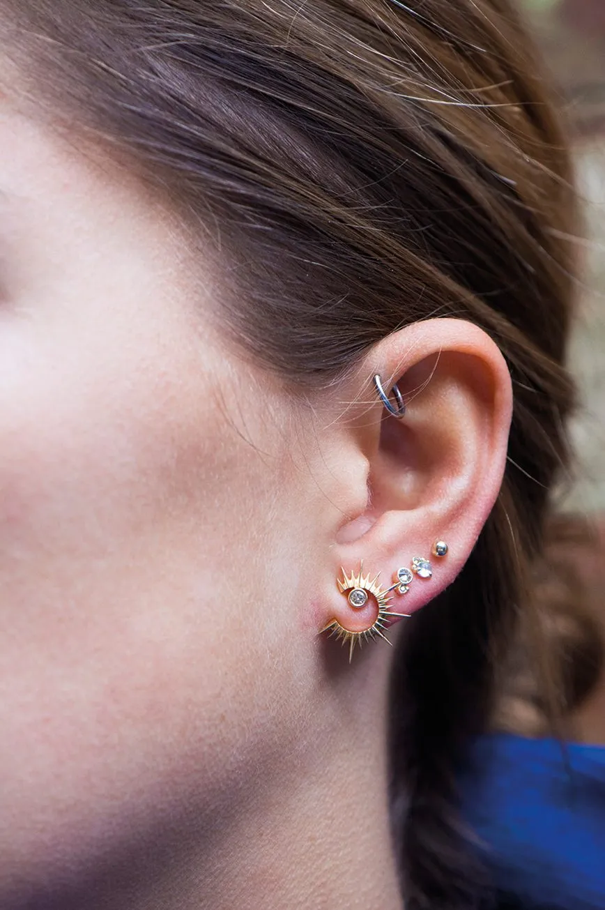 Sun & Moon with Diamonds Earrings