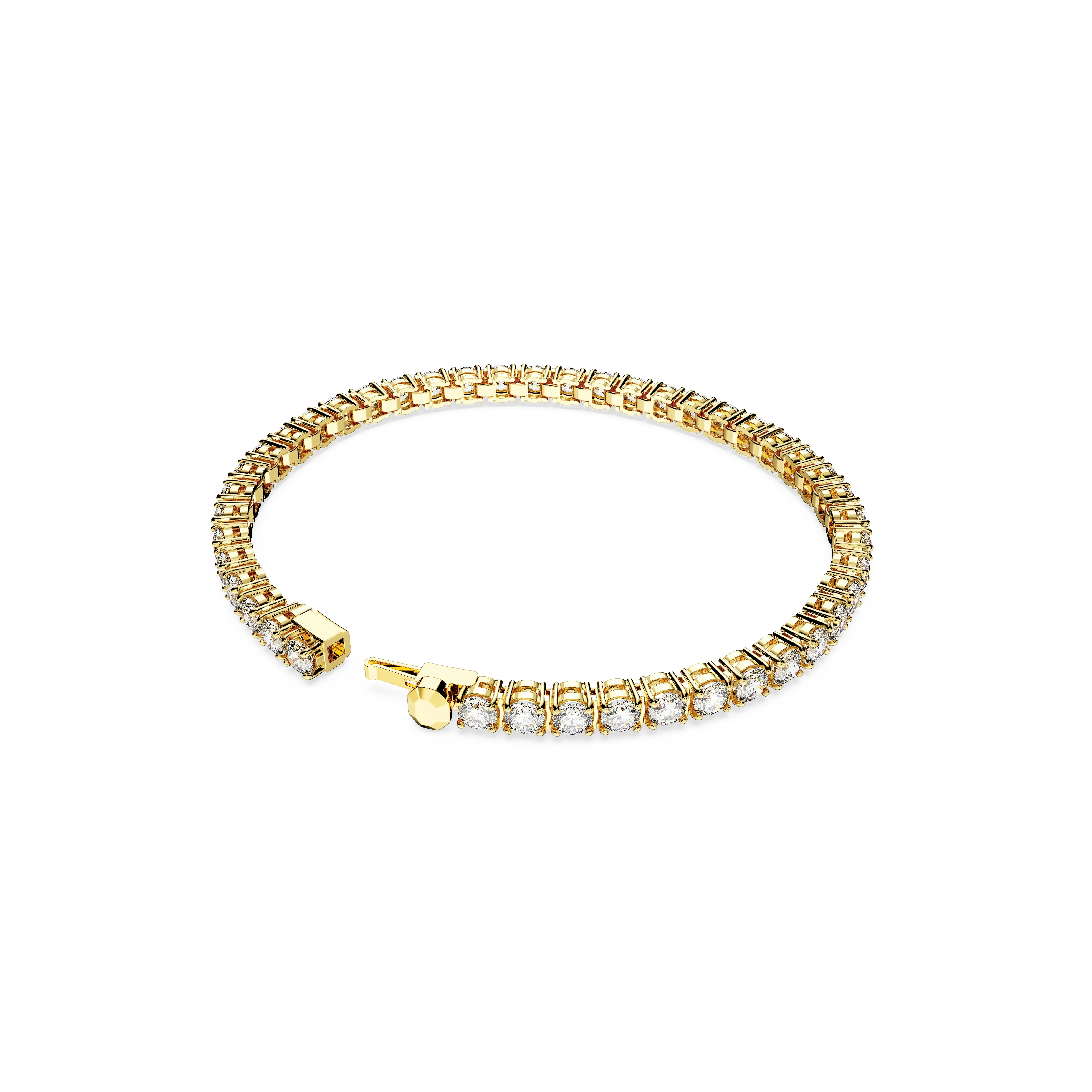 Swarovski Matrix Tennis Gold Tone White Bracelet