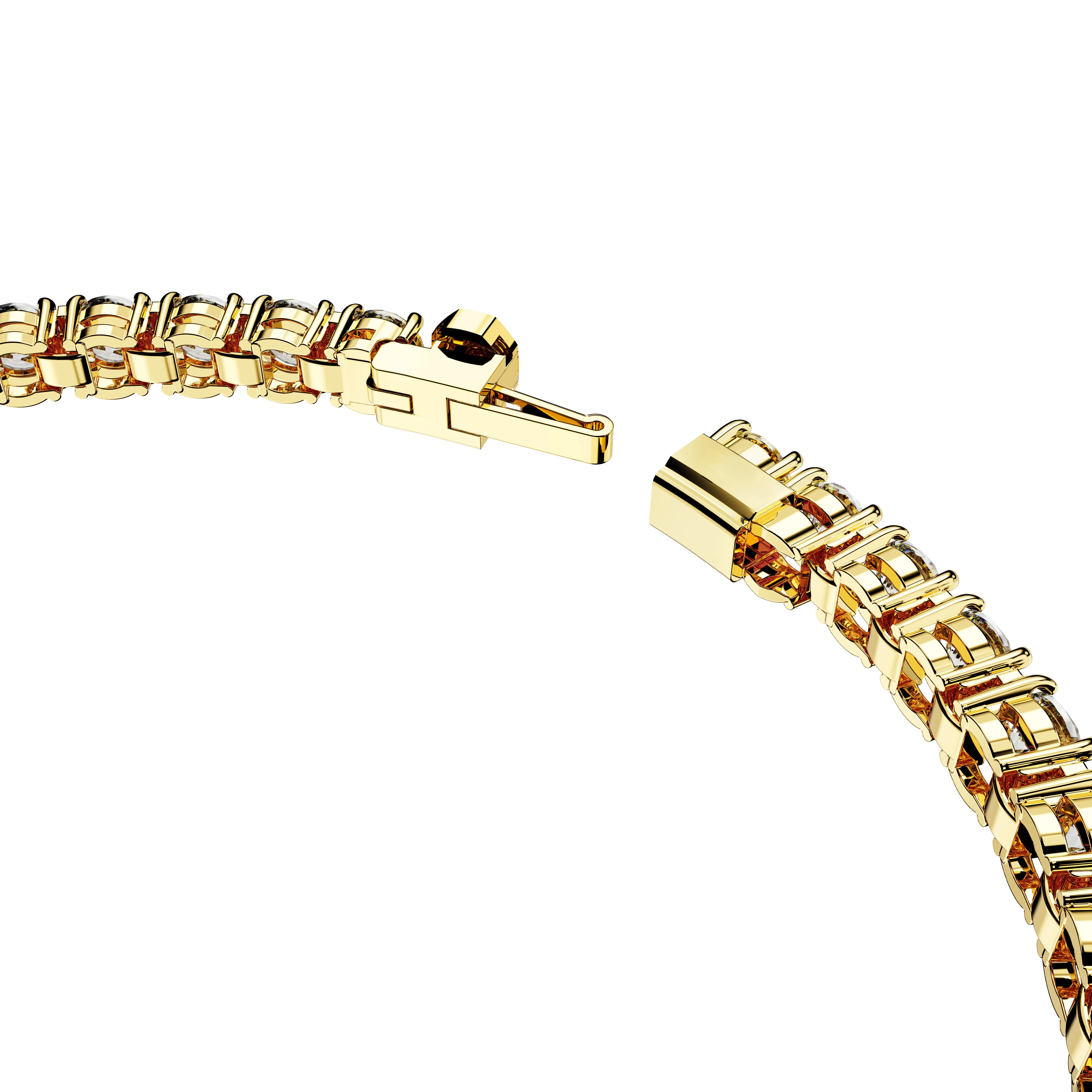 Swarovski Matrix Tennis Gold Tone White Bracelet