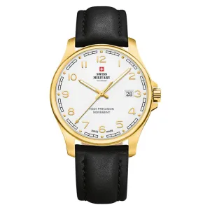 Swiss Military Black Leather Men's Watch - SM30200.29