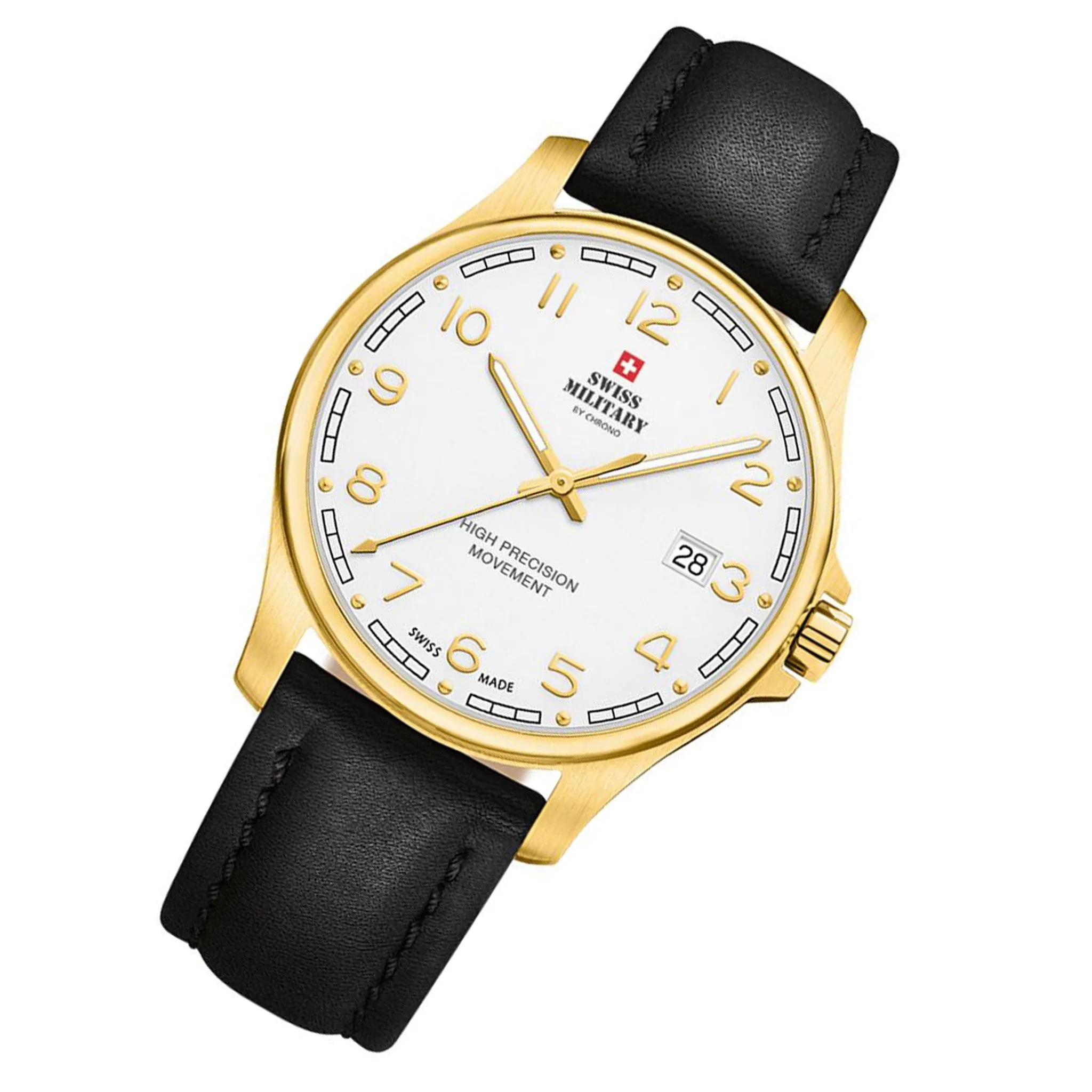Swiss Military Black Leather Men's Watch - SM30200.29