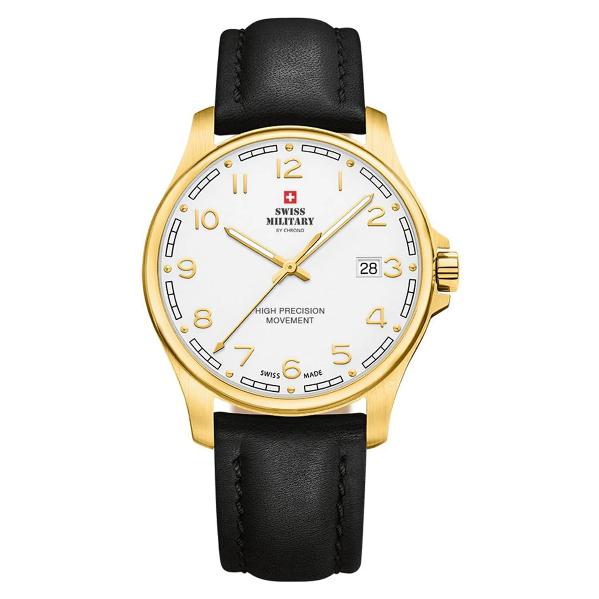 Swiss Military Black Leather Men's Watch - SM30200.29