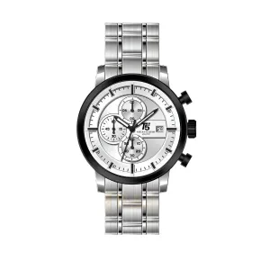 T5 Silver Stainless Steel Silver Dial Chronograph Quartz Watch for Gents - H3451G-A
