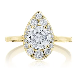 Tacori Inflori Halo Diamond Engagement Ring