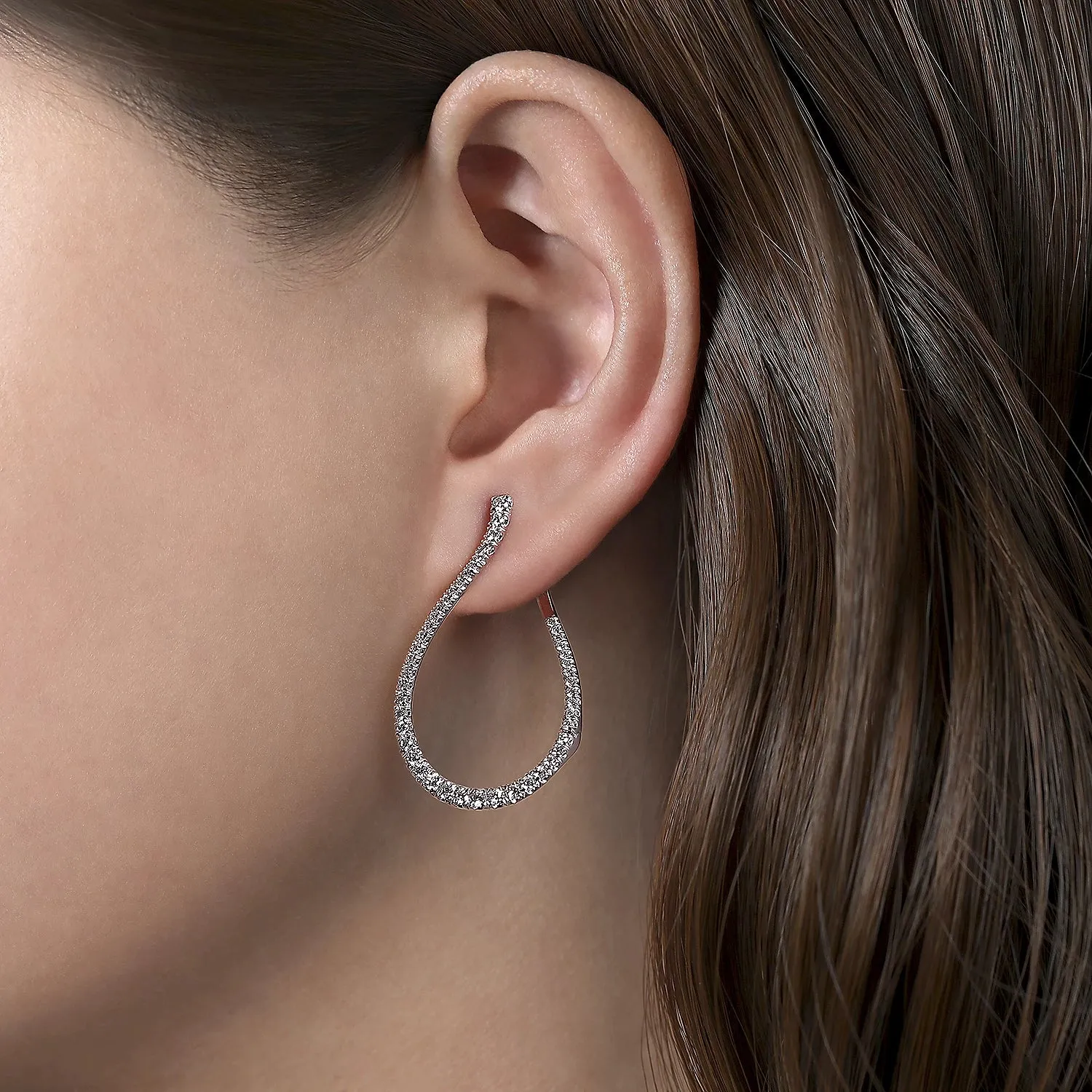 Teardrop Diamond Bypass Earrings