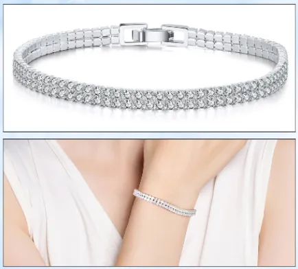 Tennis Bracelet 925 Silver - Double Row