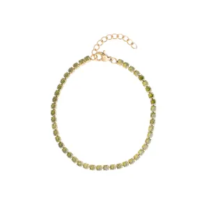 TENNIS CHAIN BRACELET 3 MM OLIVE