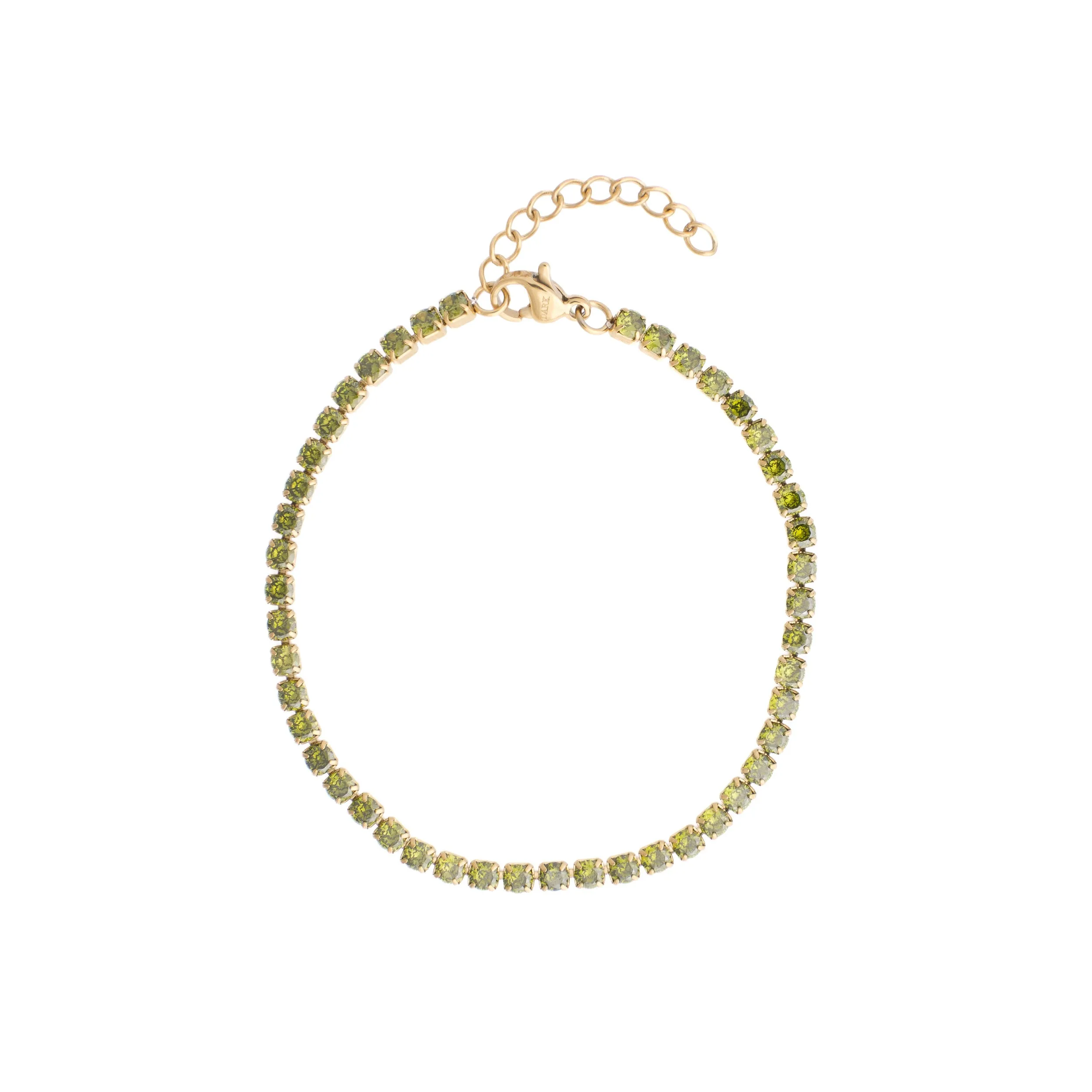 TENNIS CHAIN BRACELET 3 MM OLIVE