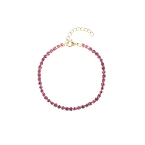 TENNIS CHAIN BRACELET 3 MM PINK