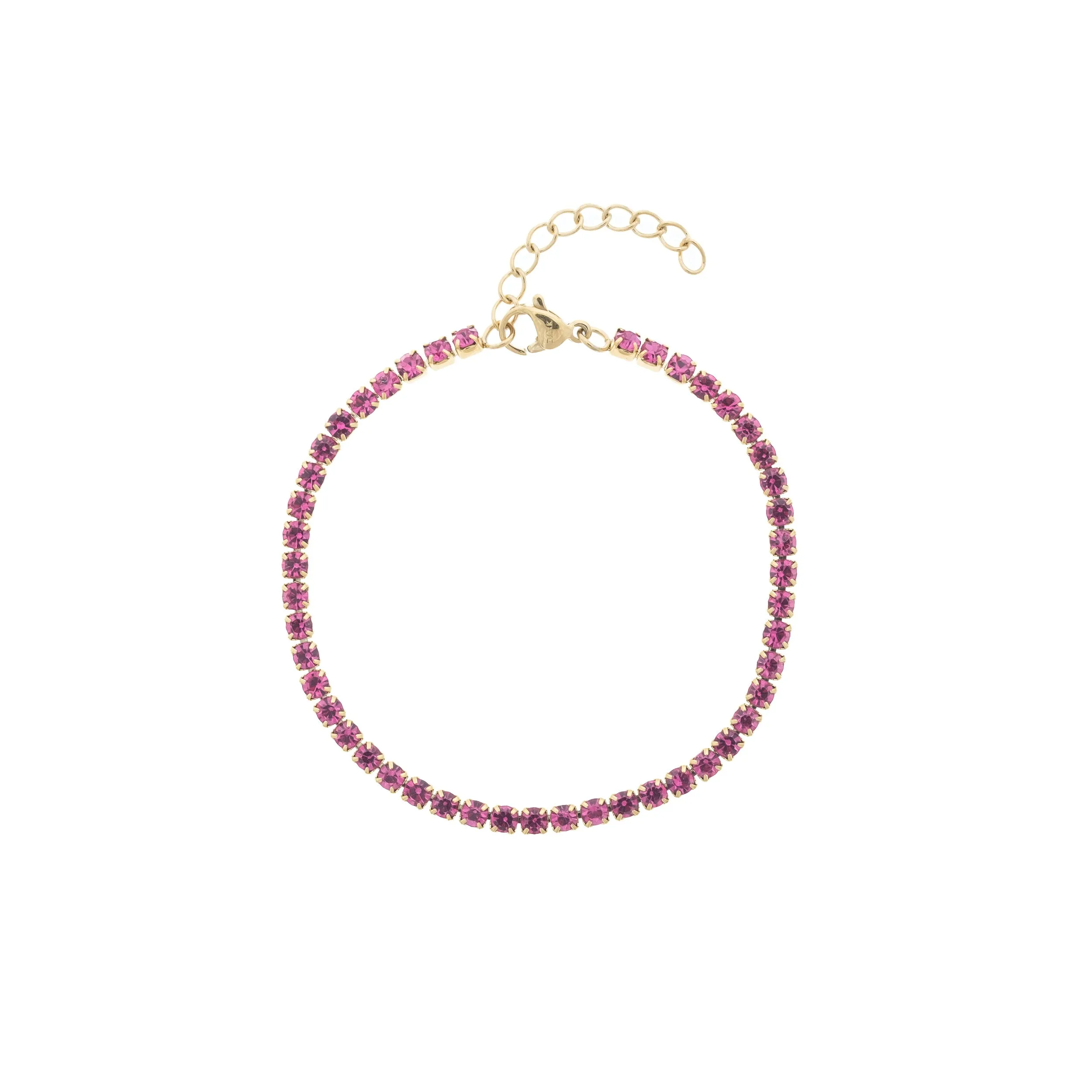 TENNIS CHAIN BRACELET 3 MM PINK