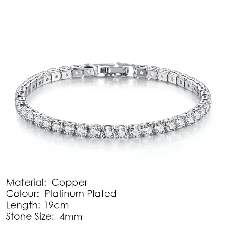 Tennis Copper Plating Zircon Bracelet