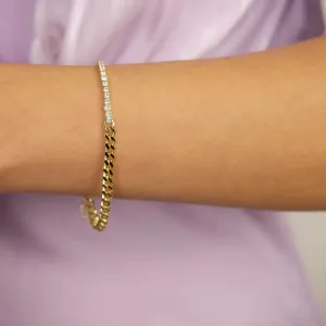 Tennis x Cuban link chain Bracelet