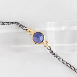 The Asymmetrical Blue Sapphire Necklace | Sterling Silver