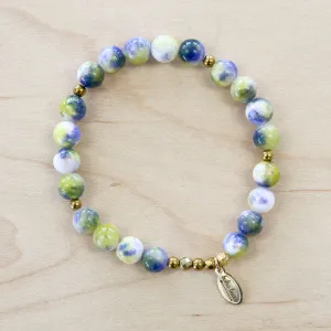 The Krysten - Green Marble Jade Bracelet