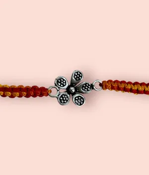 The Nirosha Silver Rakhi (Coloured)