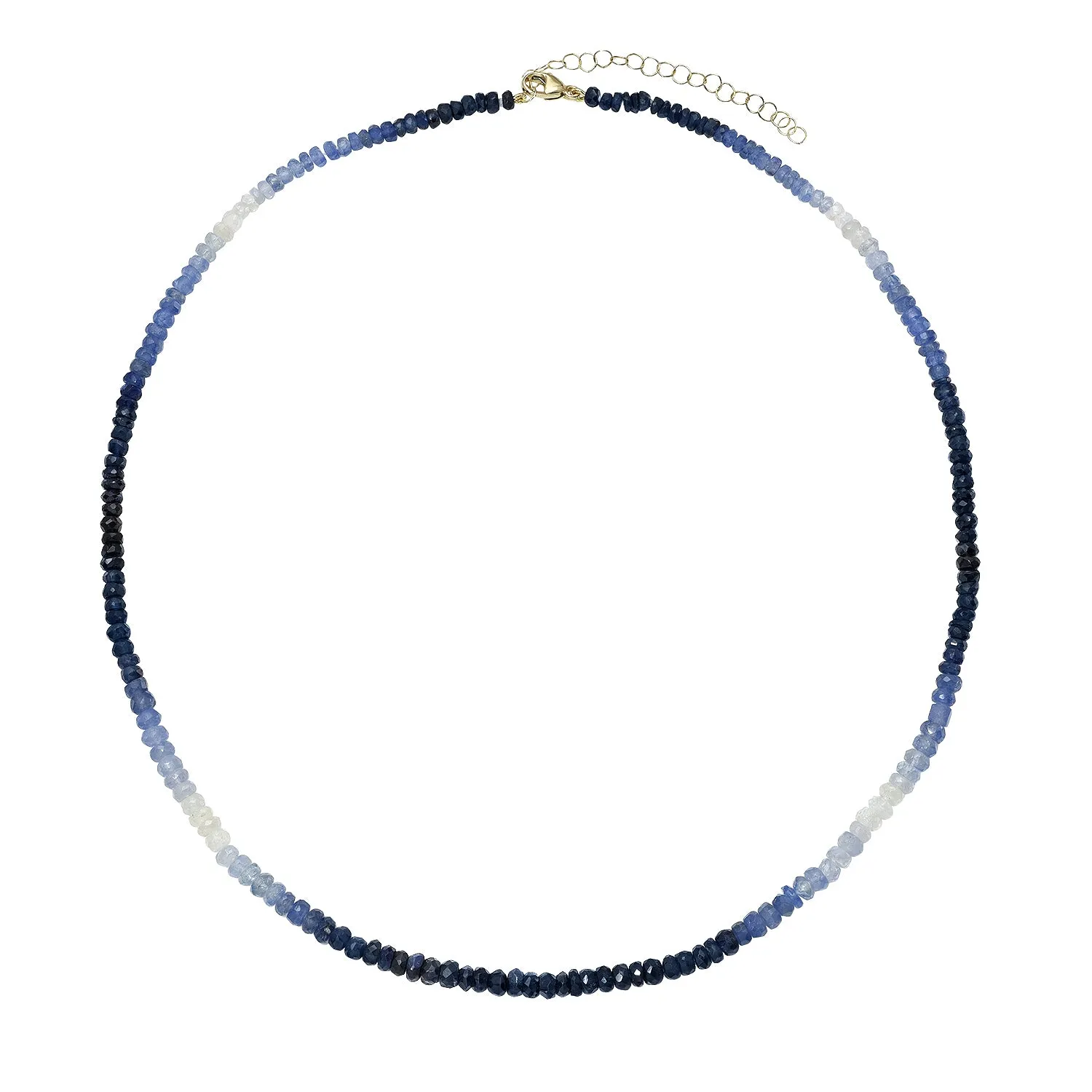 TIE DYE SAPPHIRE BEADED GEMSTONE NECKLACE