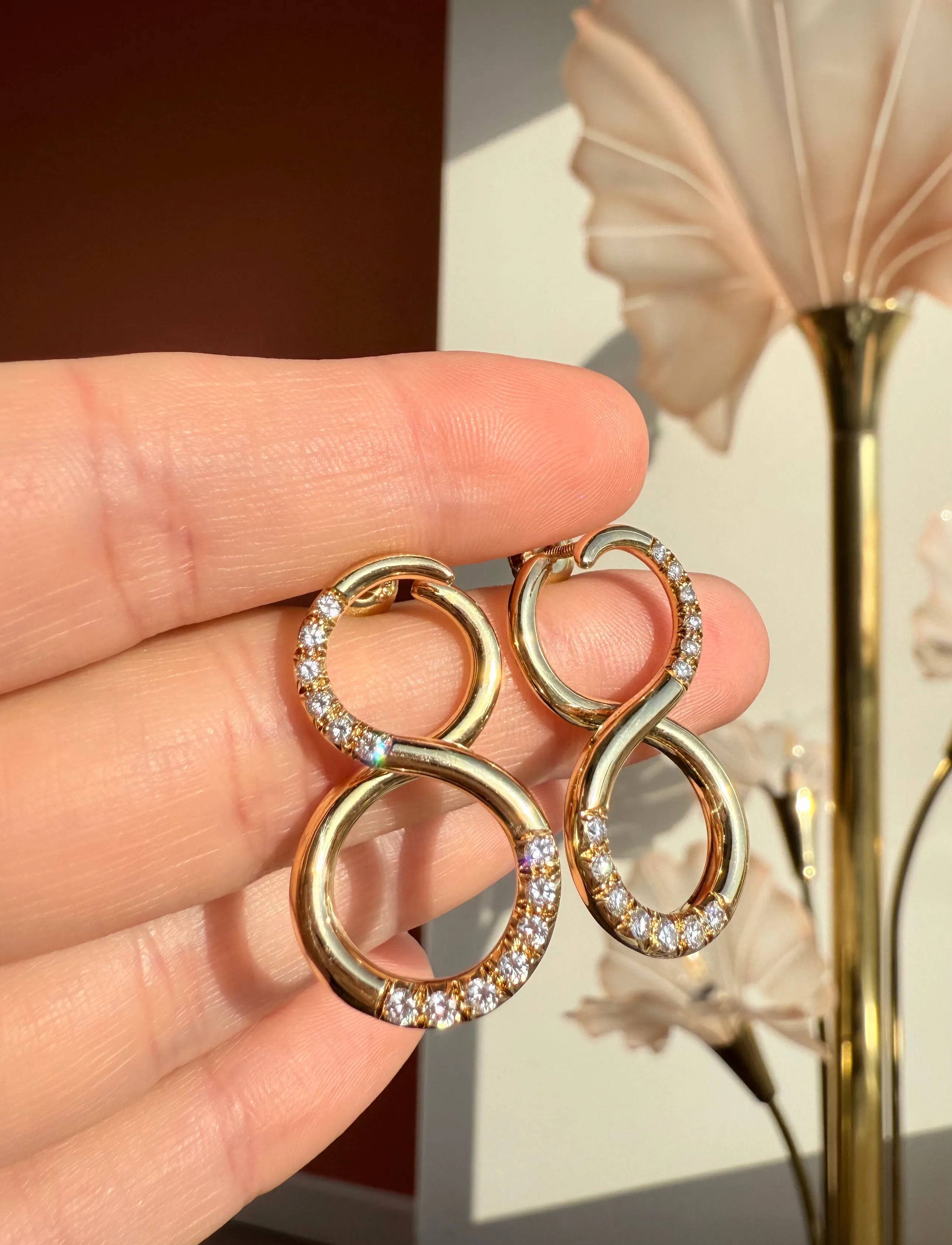Tiffany & Co Diamond Infinity Earrings, 18k