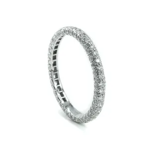 Tiffany & Co Etoile Three - Row Platinum & 1.40ct Diamond Band Ring Size : L