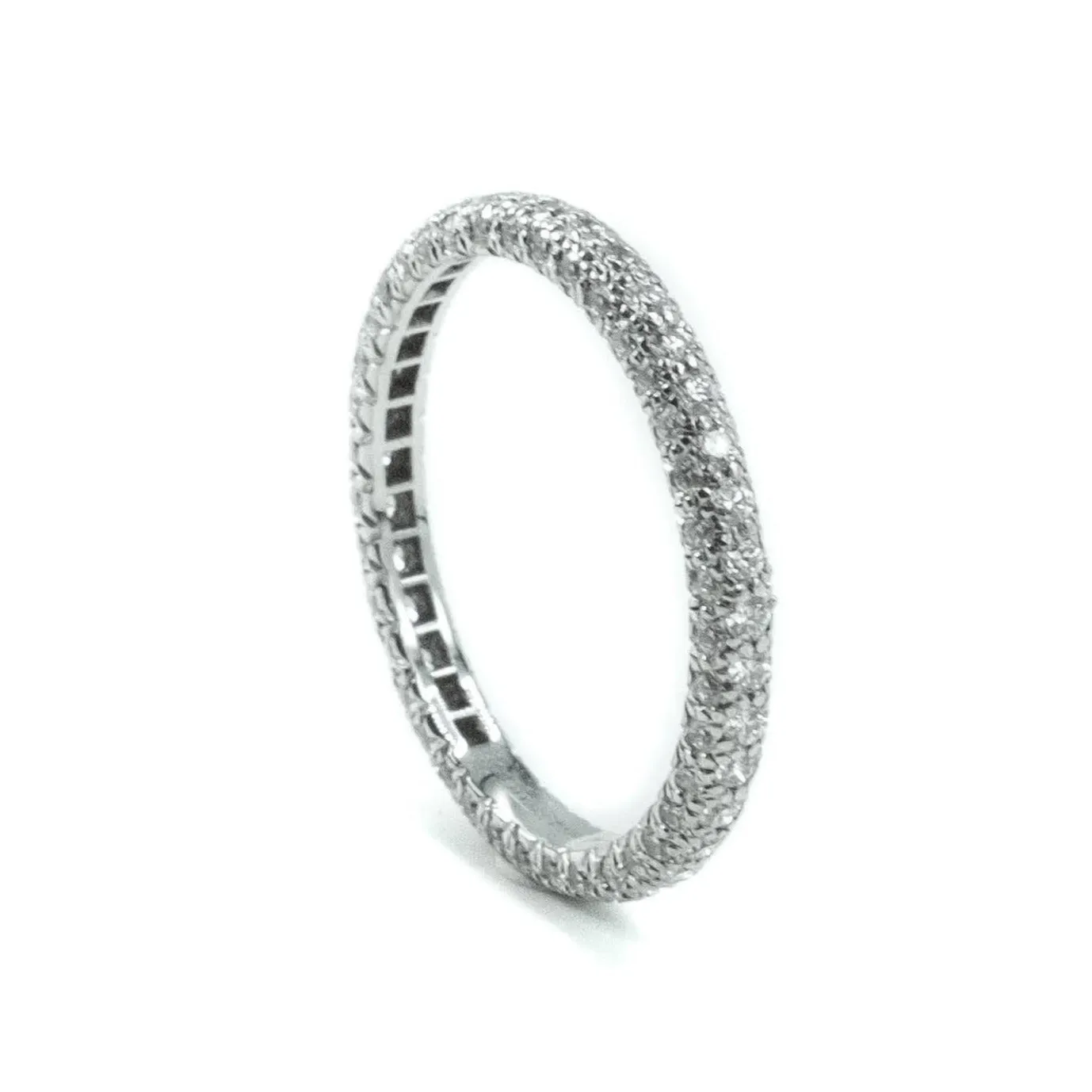Tiffany & Co Etoile Three - Row Platinum & 1.40ct Diamond Band Ring Size : L