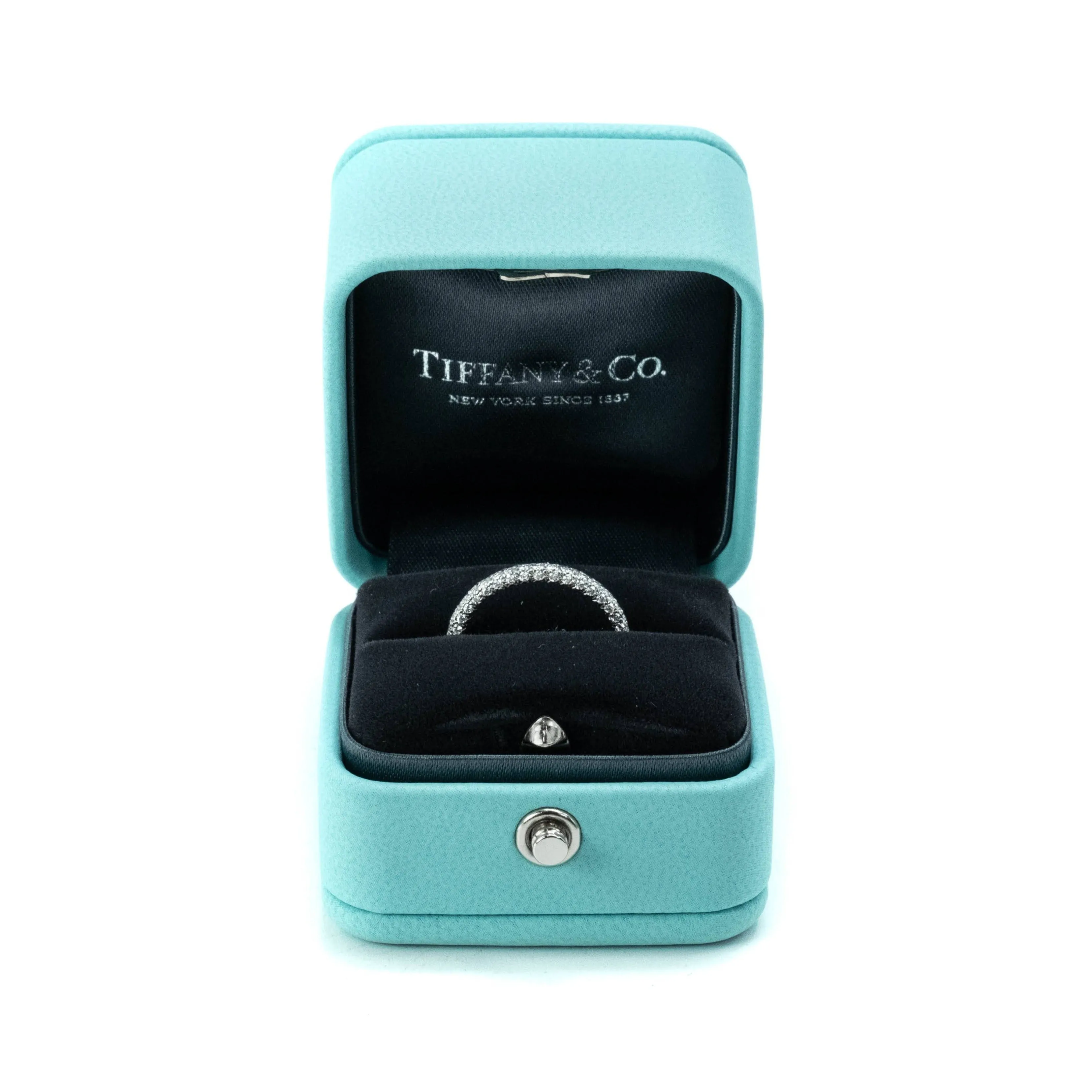 Tiffany & Co Etoile Three - Row Platinum & 1.40ct Diamond Band Ring Size : L