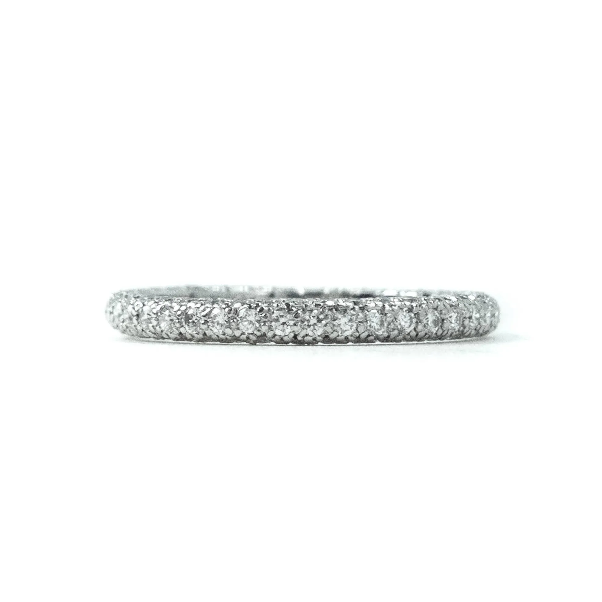 Tiffany & Co Etoile Three - Row Platinum & 1.40ct Diamond Band Ring Size : L