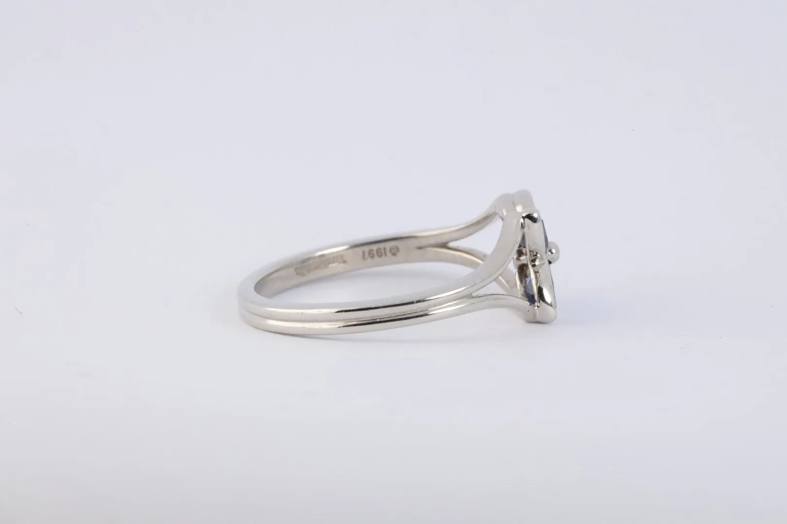 Tiffany & Co. Platinum Sapphire Victoria Earring & Ring Set Size 5.75 (4.97g.)