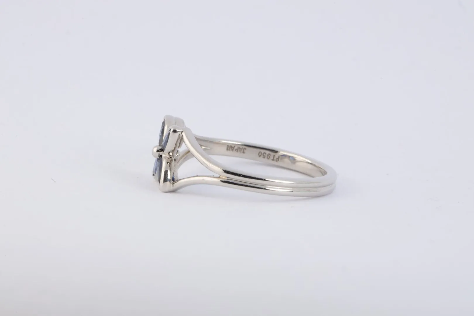 Tiffany & Co. Platinum Sapphire Victoria Earring & Ring Set Size 5.75 (4.97g.)