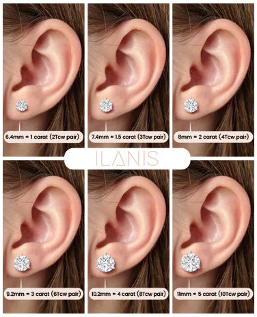 TIMELESS THREE PRONG MARTINI DIAMOND STUD EARRINGS