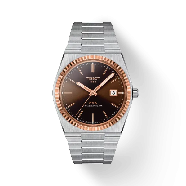 Tissot PRX Silver Stainless Steel Black Dial AutomaticWatch for Gents - T931.407.41.291.00