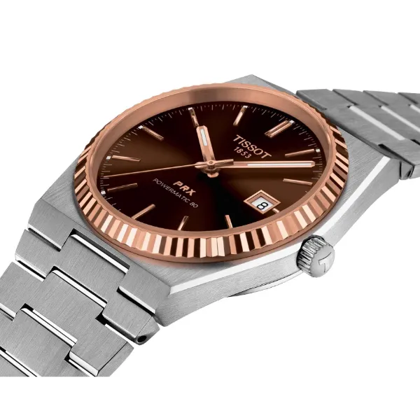 Tissot PRX Silver Stainless Steel Black Dial AutomaticWatch for Gents - T931.407.41.291.00