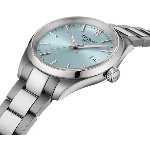Tissot T-Classic Silver Stainless Steel Tiffiny Blue Dial Quartz Watch for Ladies - T150.210.11.351.00