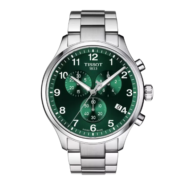 Tissot T-Sport Silver Stainless Steel Green Dial Quartz Watch for Gents - T116.617.11.092.00