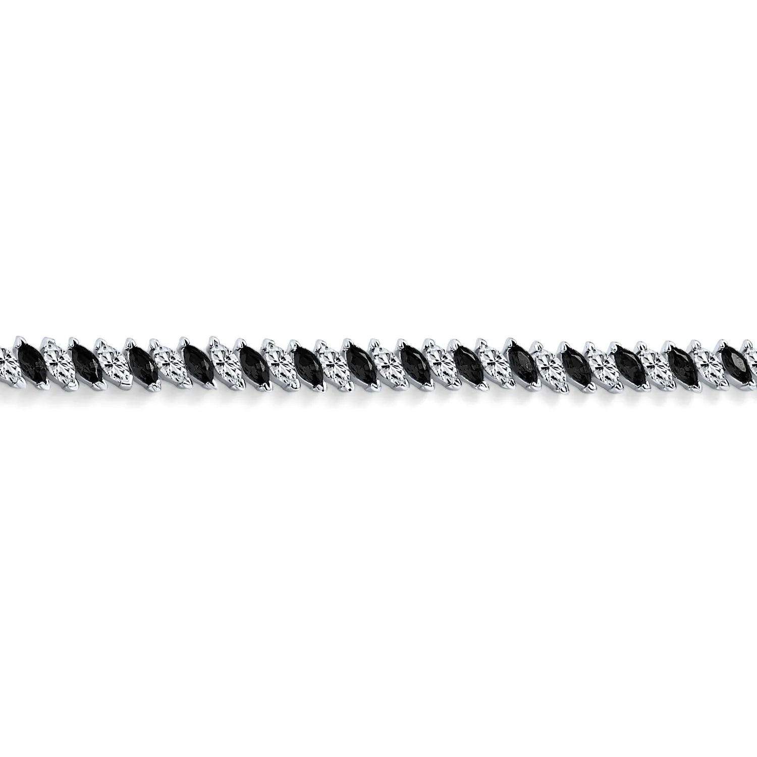 Traditional Bridal Vintage Style CZ Marquise Tennis Bracelet 14K Gold 7 Inch