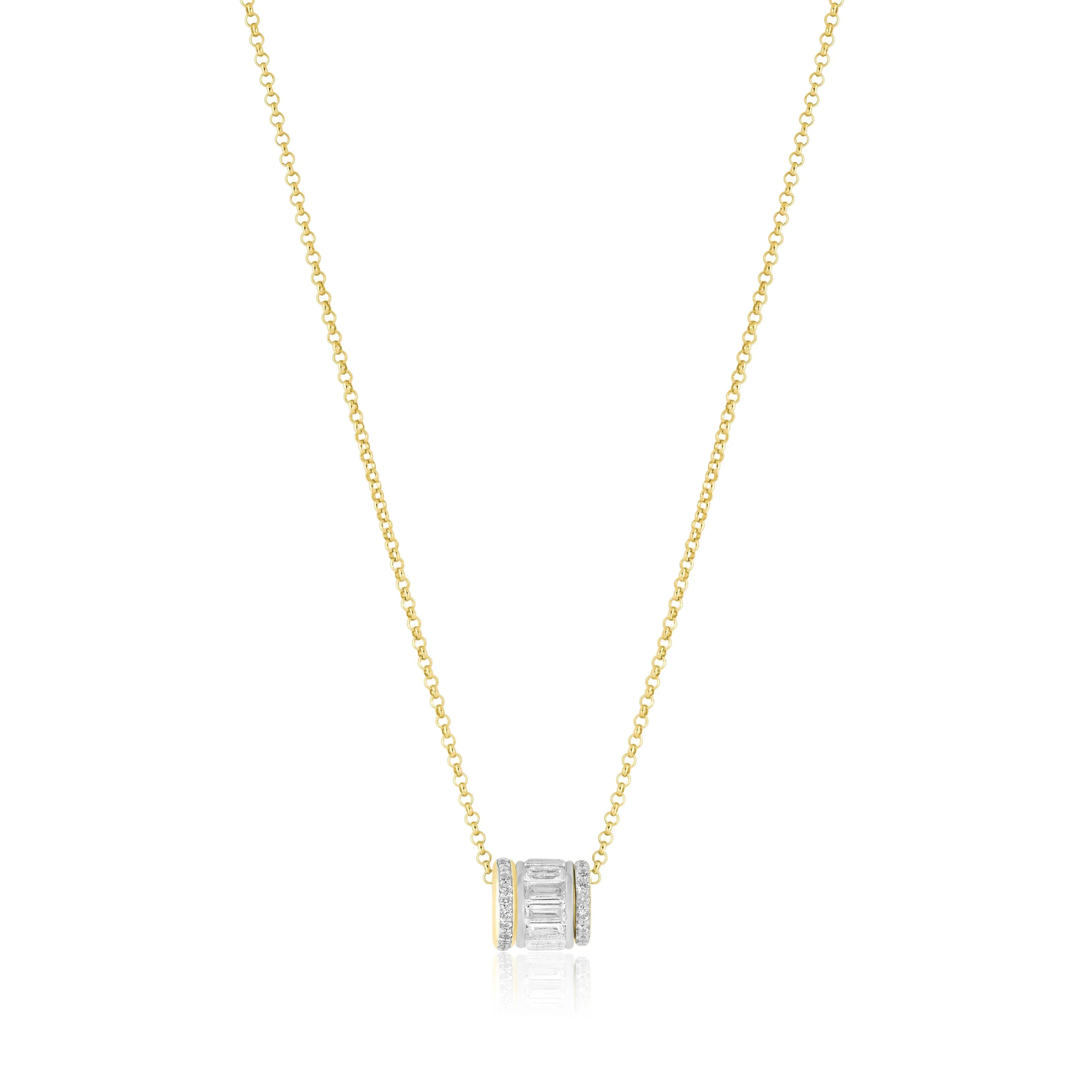 triple ring charm necklace