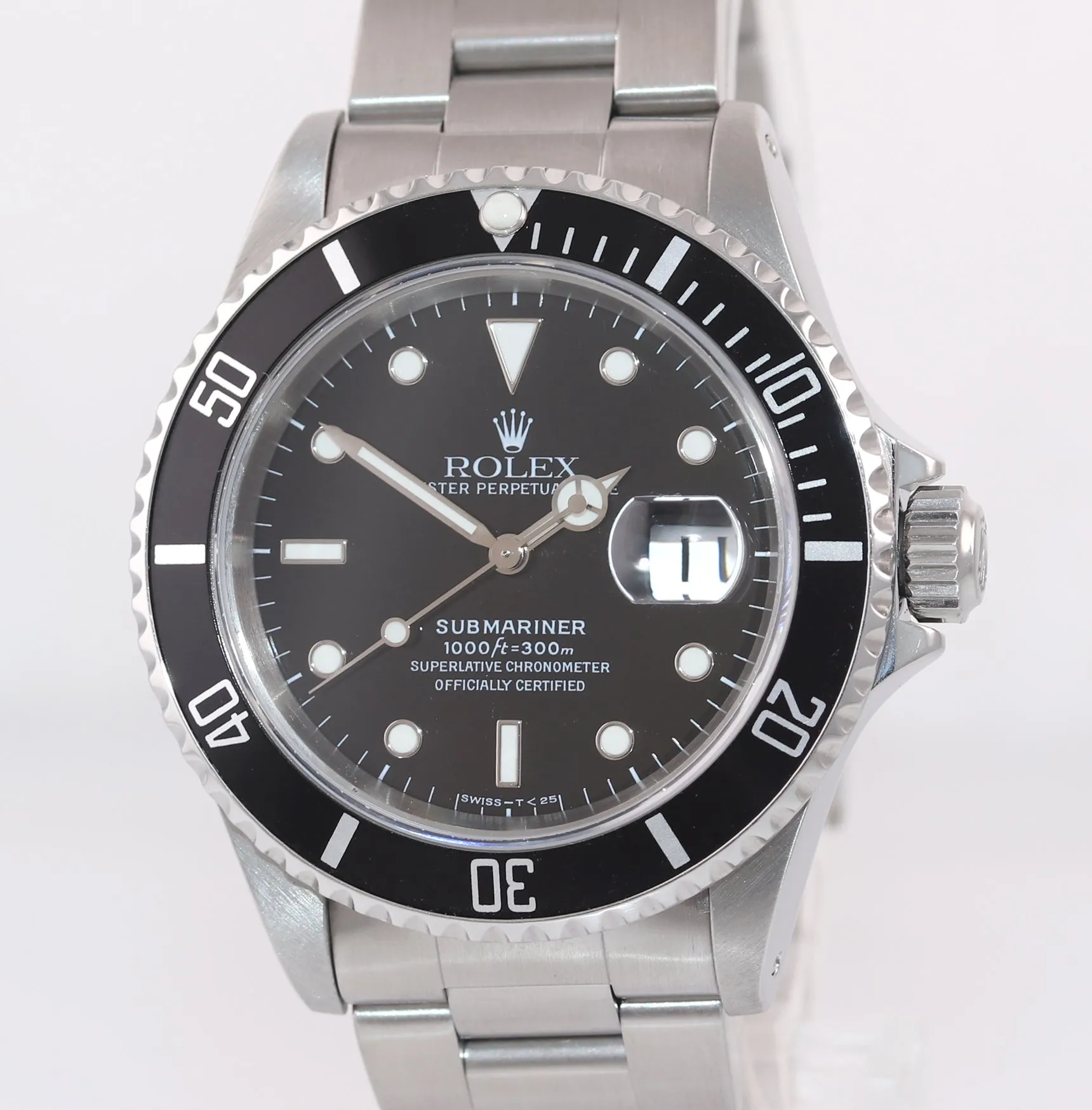 TRITIUM Rolex Submariner 16610 40MM Steel Black Date pre ceramic 40mm Watch Box
