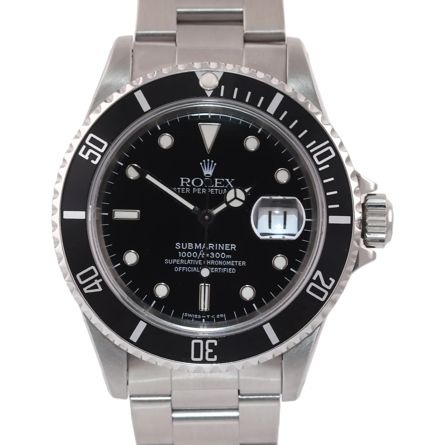 TRITIUM Rolex Submariner 16610 40MM Steel Black Date pre ceramic 40mm Watch Box