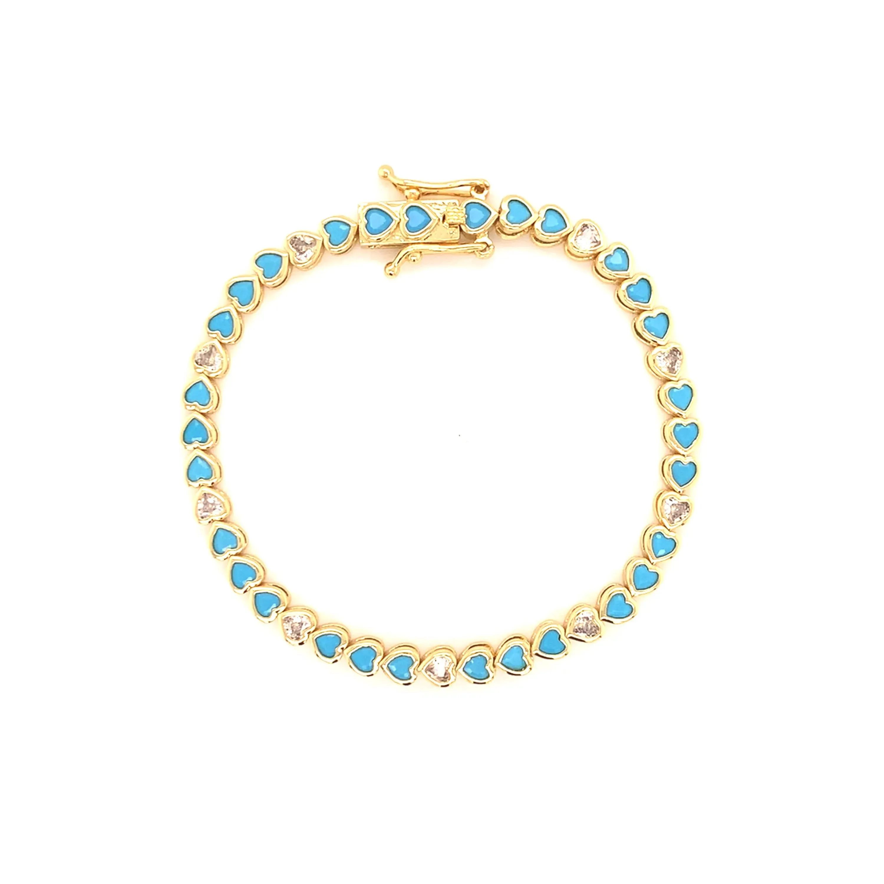 Turquoise Heart Tennis Bracelet