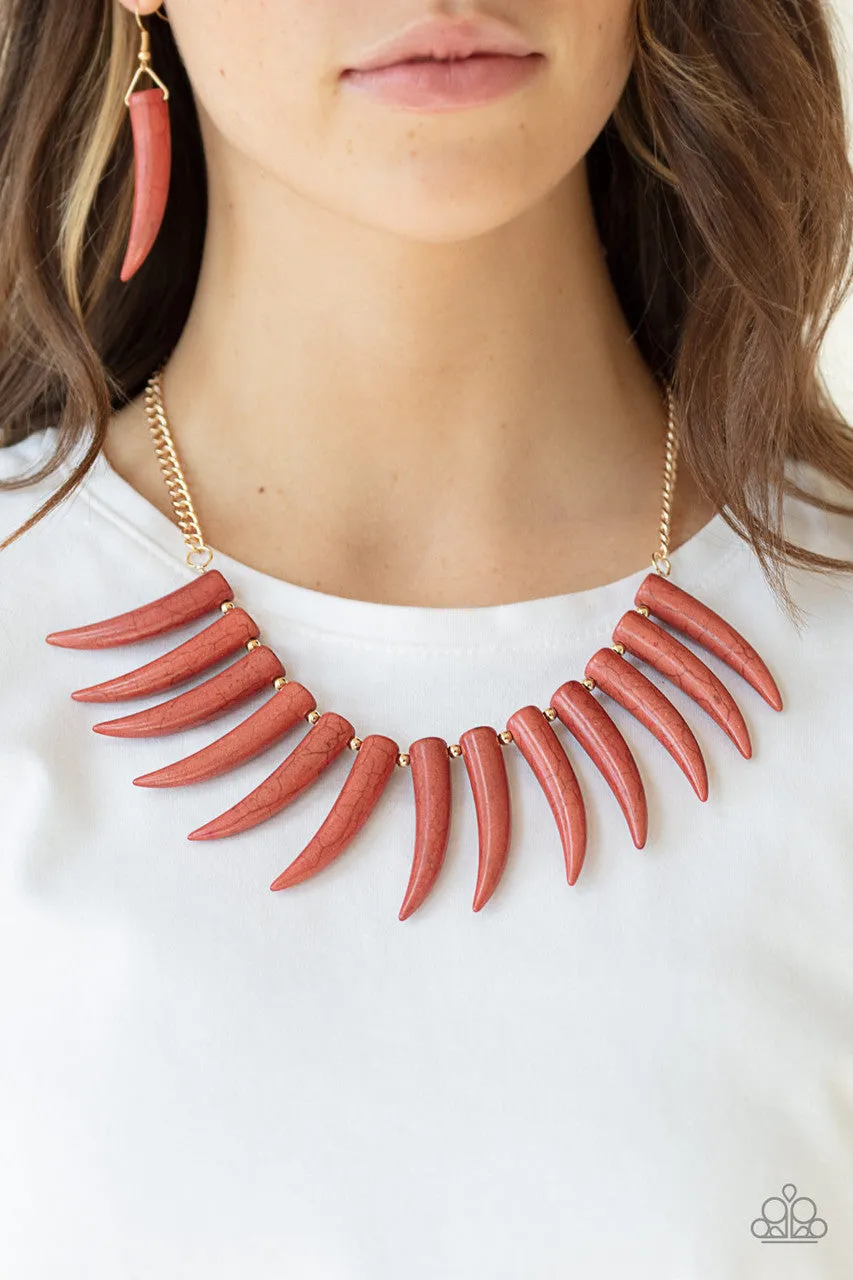 Tusk Tundra Brown Paparazzi Necklace