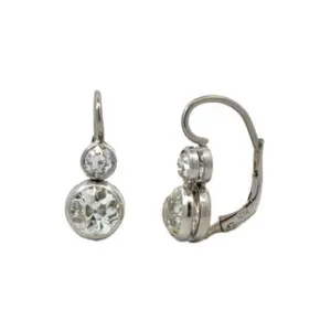 Two Stone Diamond Earrings