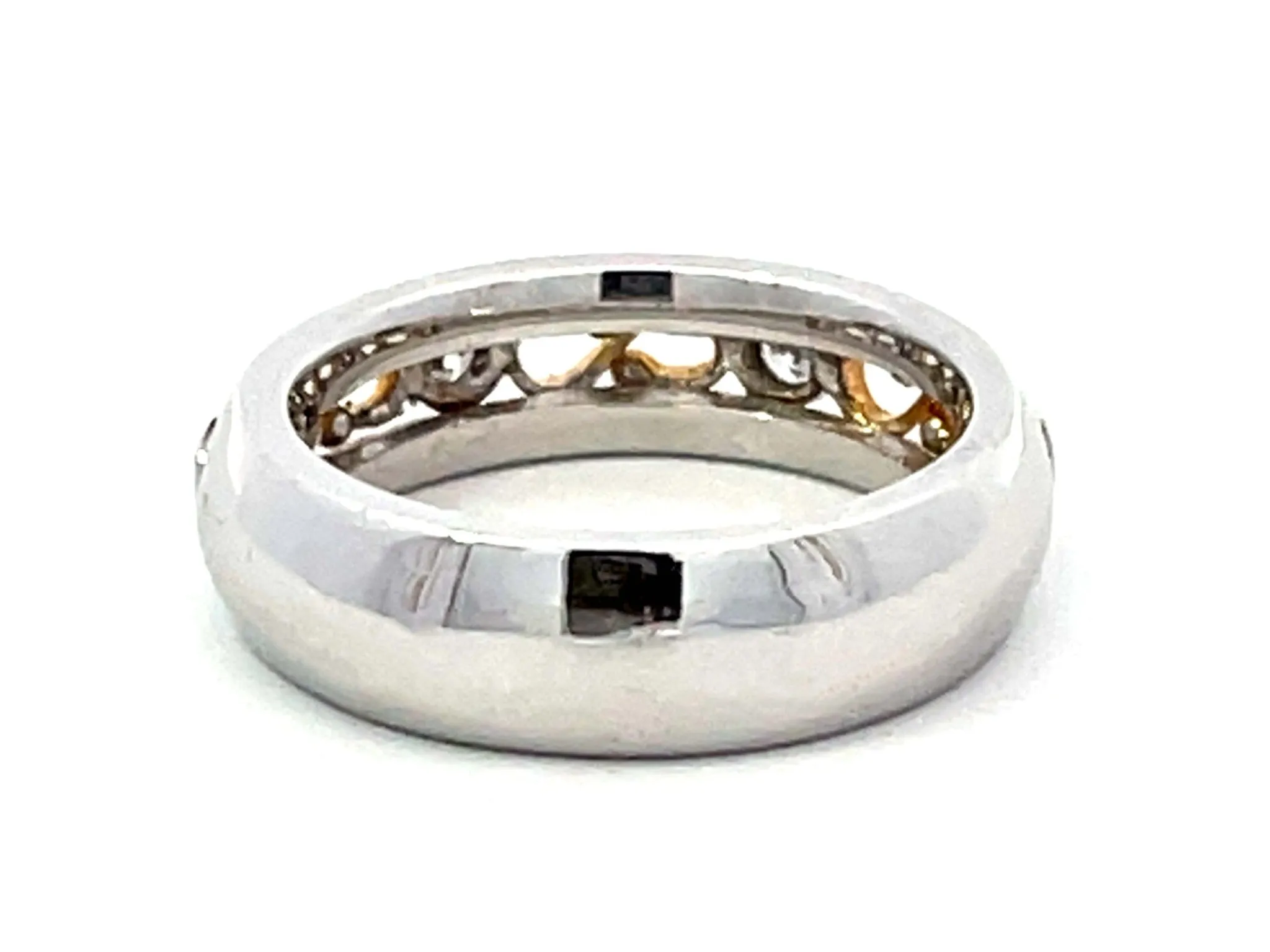 Two Toned Diamond Infinity Band Ring Solid 18k Gold