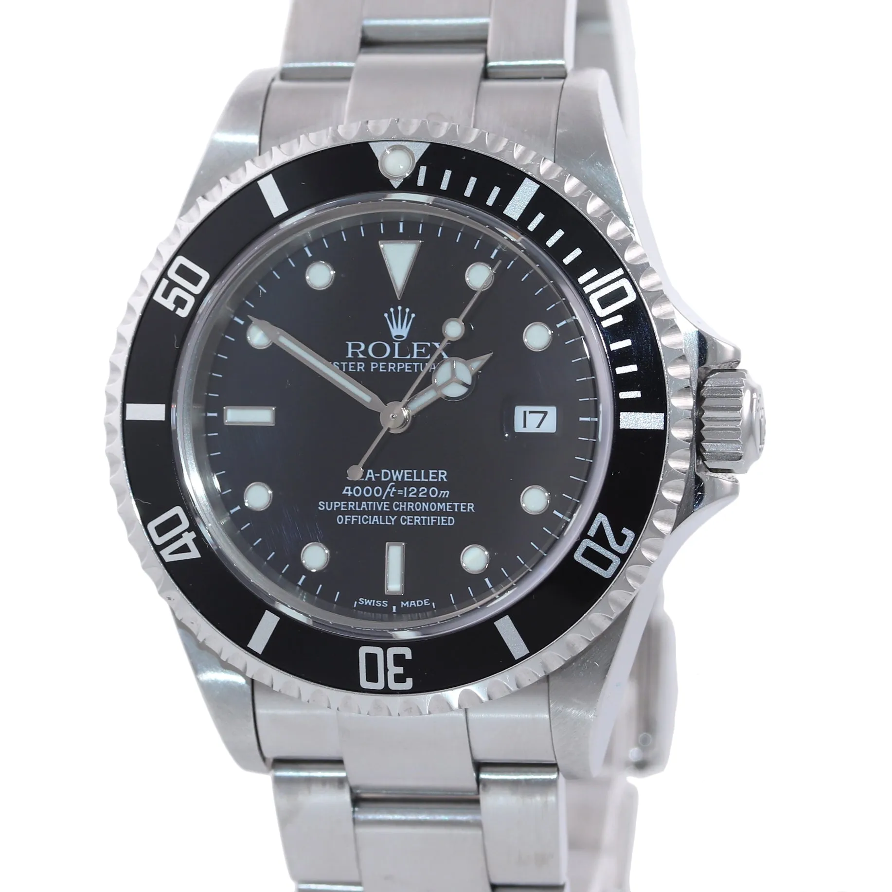 UNPOLISHED 2004 PAPERS Rolex Sea-Dweller Steel 16600 Black Dial Date 40mm Watch