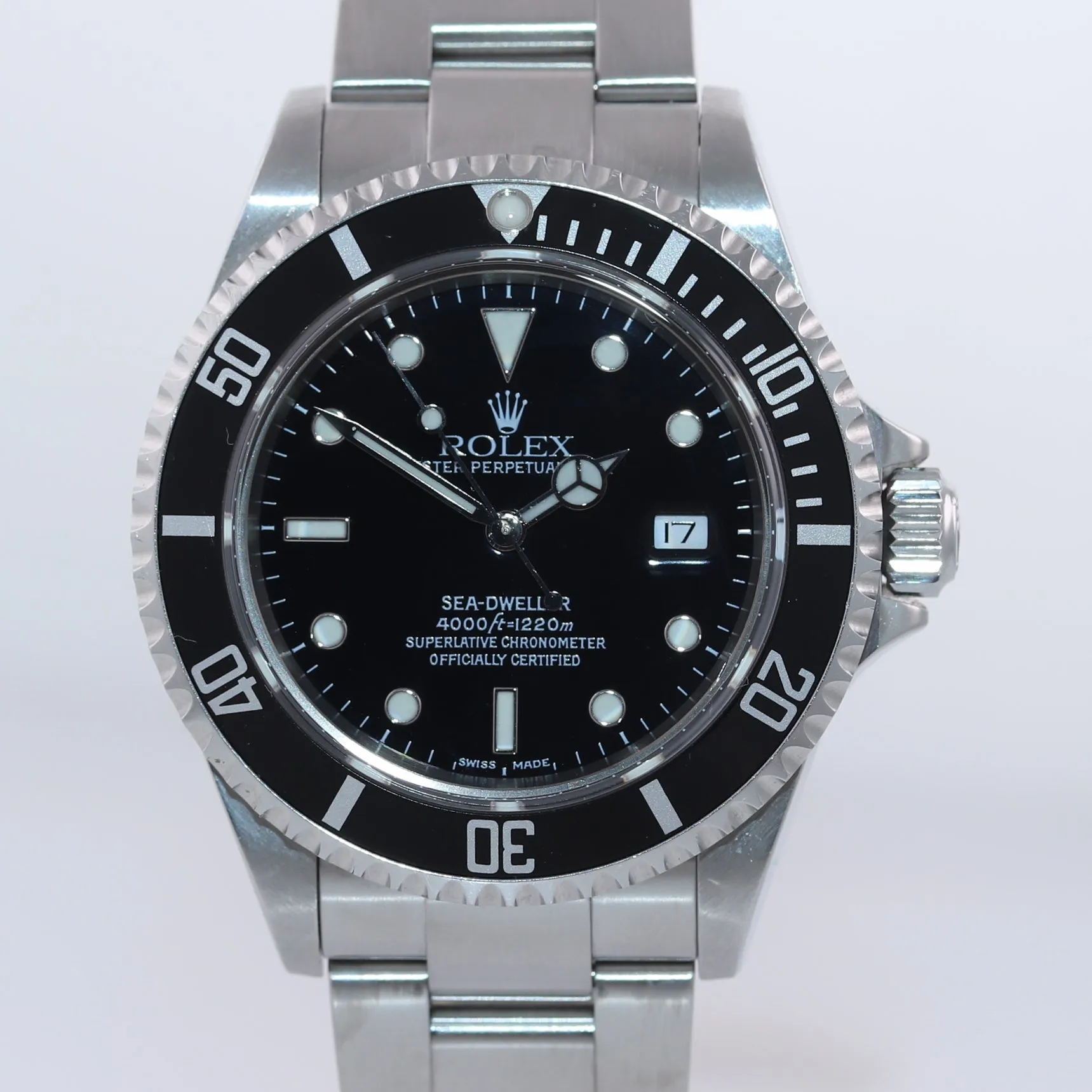 UNPOLISHED 2004 PAPERS Rolex Sea-Dweller Steel 16600 Black Dial Date 40mm Watch