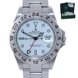 UNPOLISHED 2005 PAPERS Rolex Explorer II 40mm White 16570 Polar Oyster Watch Box