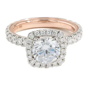 Verragio Two-Tone Pave Halo Diamond Engagement Ring