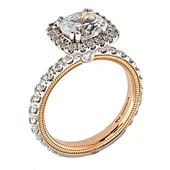 Verragio Two-Tone Pave Halo Diamond Engagement Ring