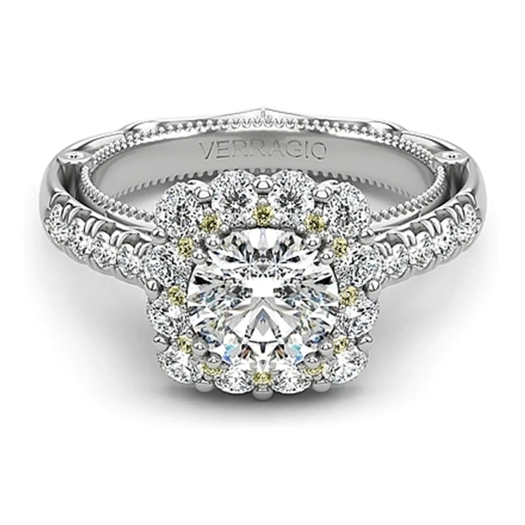 Verragio Yellow Diamond Halo Diamond Engagement Ring