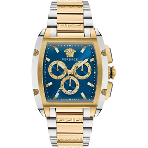 Versace Dominus Two-tone Stainless Steel Blue Dial Chronograph Quartz Watch for Gents - VE6H00723